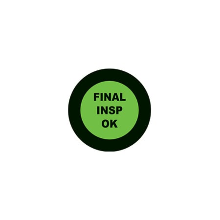 QC Labels Final Insp OK Green 20mm ⌀ (250/roll)