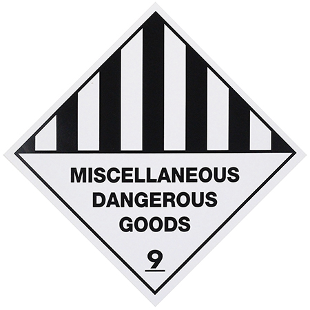 DG Label Misc. Dangerous Goods 9 - 250mm x 250mm