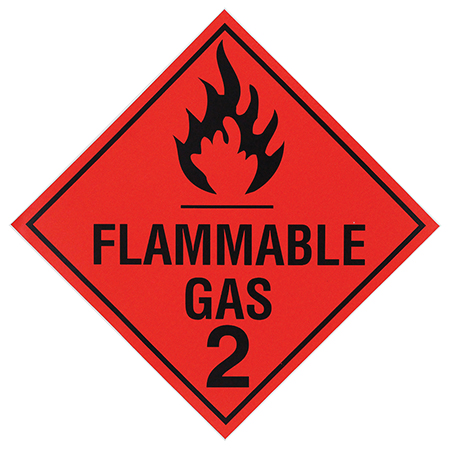 DG Label Flammable Gas 2 - 250mm x 250mm