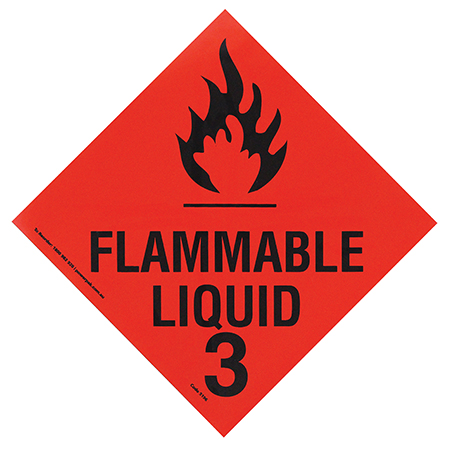 DG Label Flammable Liquid 3 - 250mm x 250mm