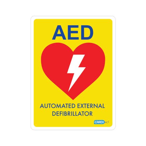 Yellow Poly AED Sign 22.5cm X 30cm